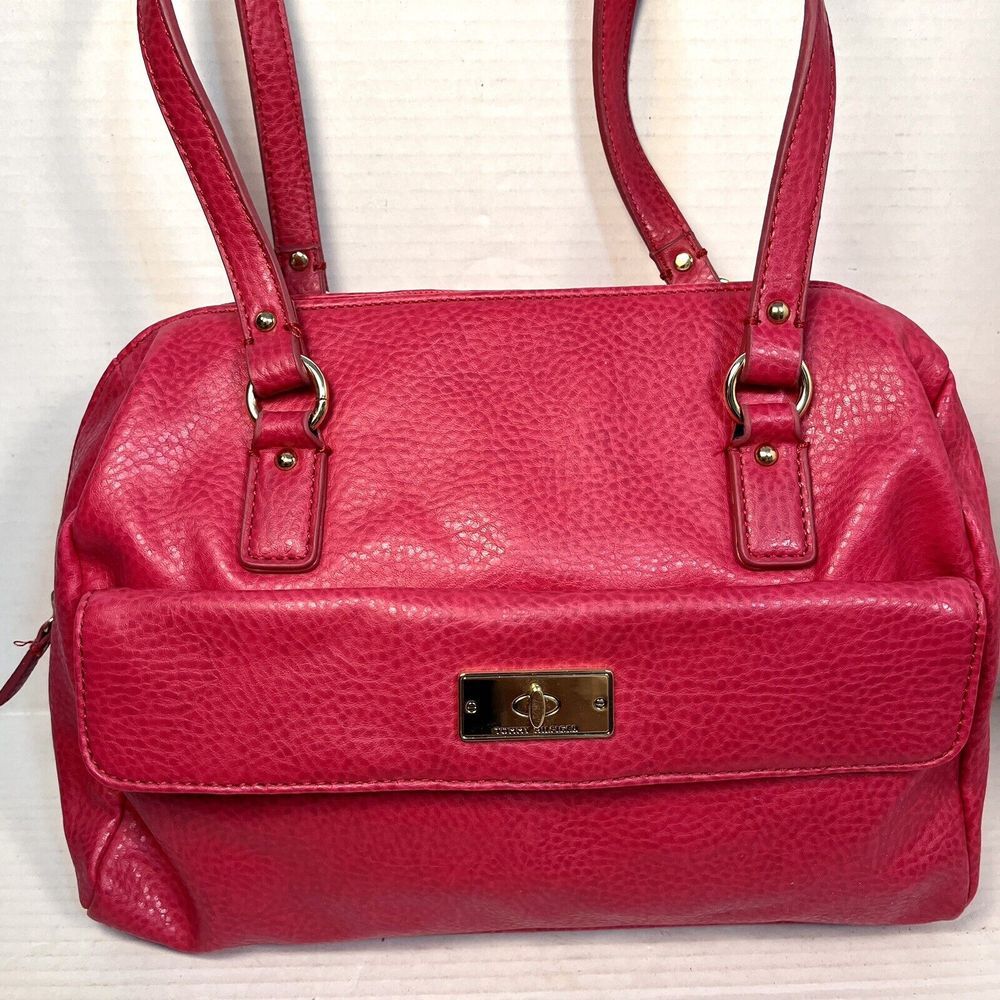 Tommy Hilfiger Pink Doctor Boston Shoulder Bag Satchel Faux Leather Vintage - Picture 1 of 13